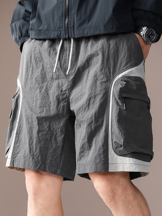 Bermuda outdoor uomo cargo leggeri stile americano, vestibilità ampia
