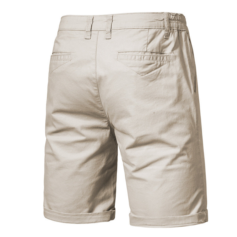 Bermuda uomo estiva cotone tinta unita, stile casual europeo