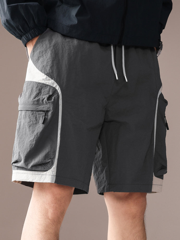 Bermuda outdoor uomo cargo leggeri stile americano, vestibilità ampia