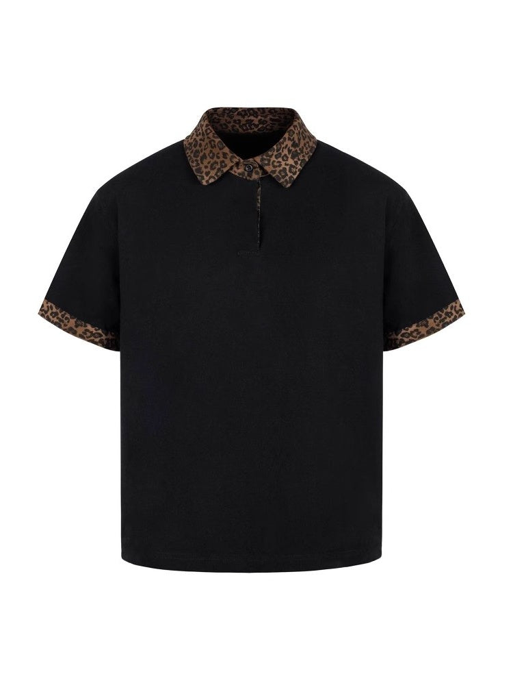 Maglia Polo uomo stile americano, colletto classico e dettagli animalier