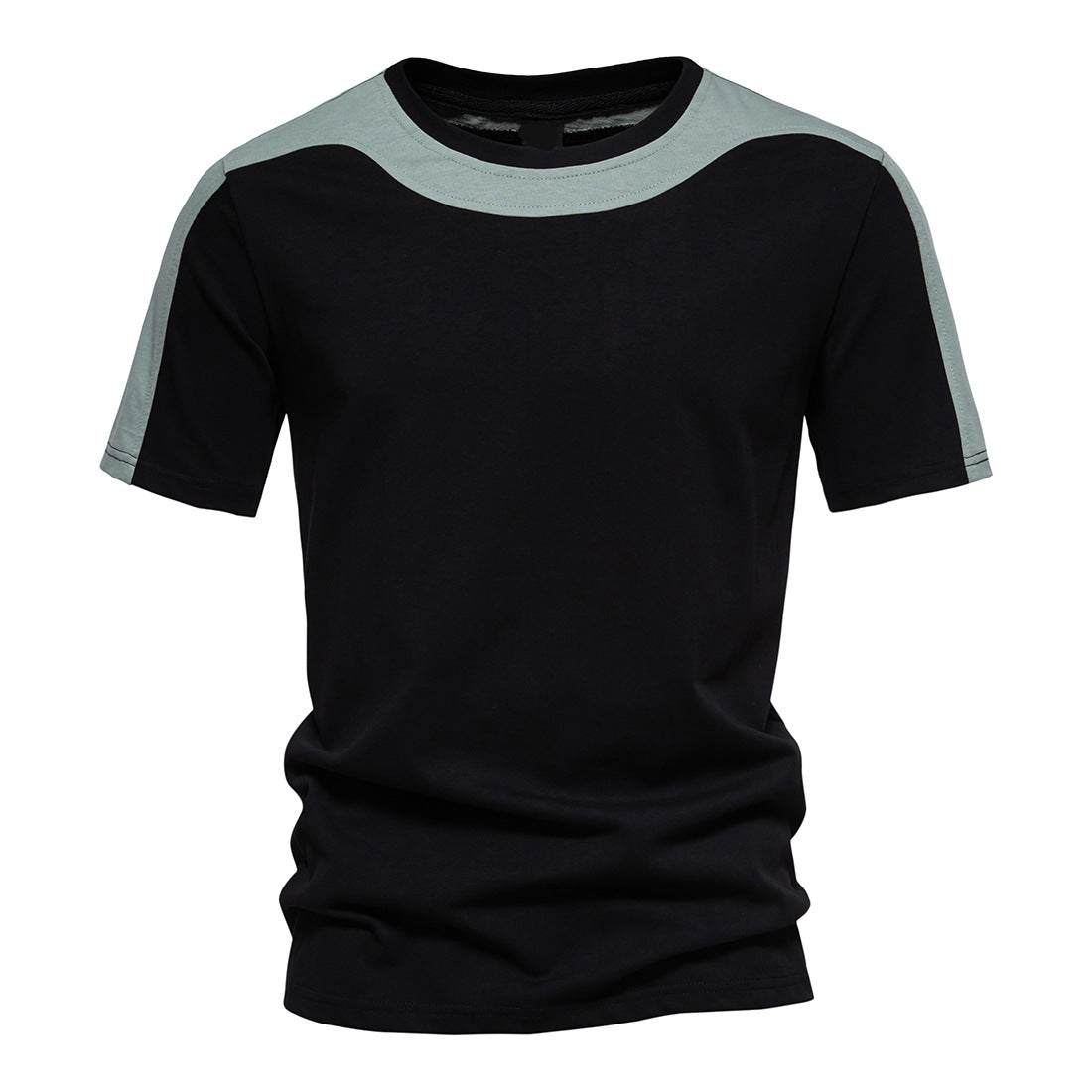 T-shirt estiva uomo giovane girocollo, cotone traspirante bicolore