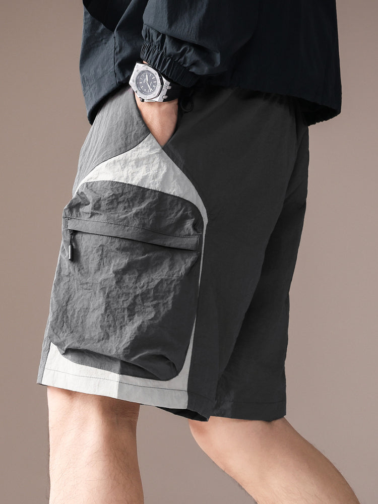 Bermuda outdoor uomo cargo leggeri stile americano, vestibilità ampia