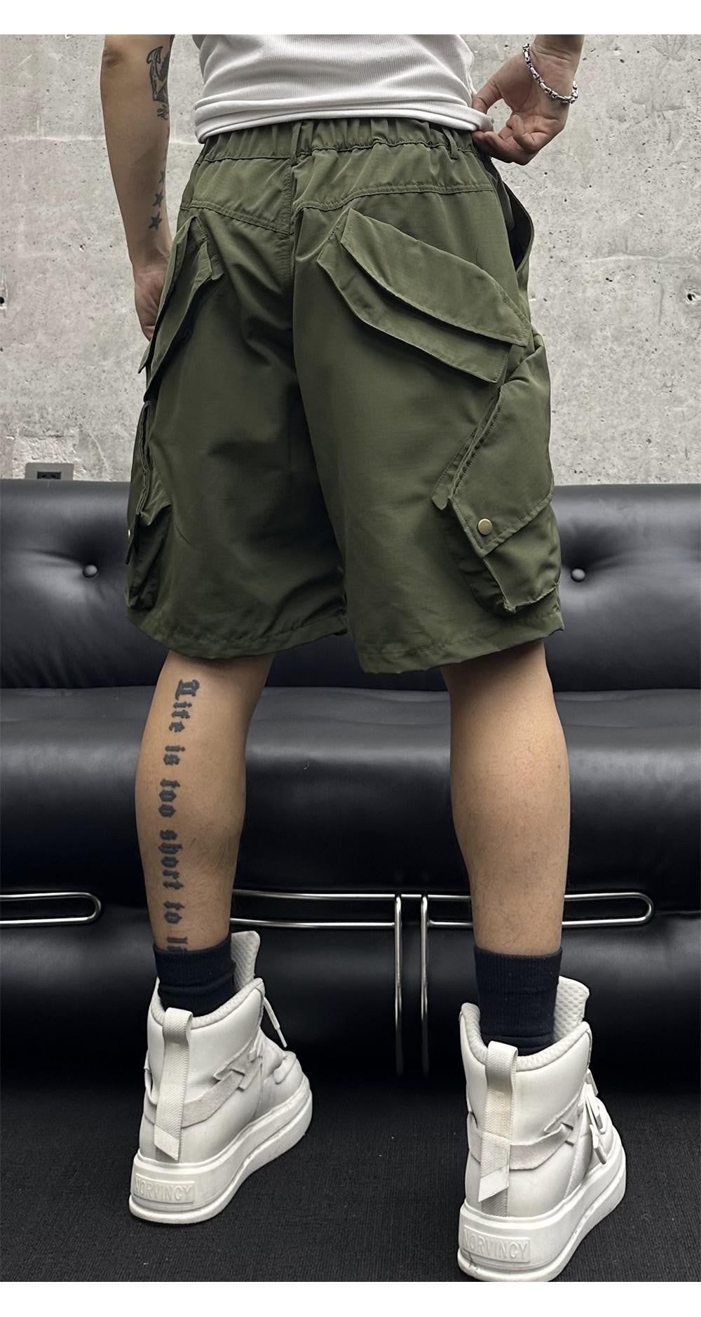 Pantaloni corti uomo stile americano estivo tasche e coulisse