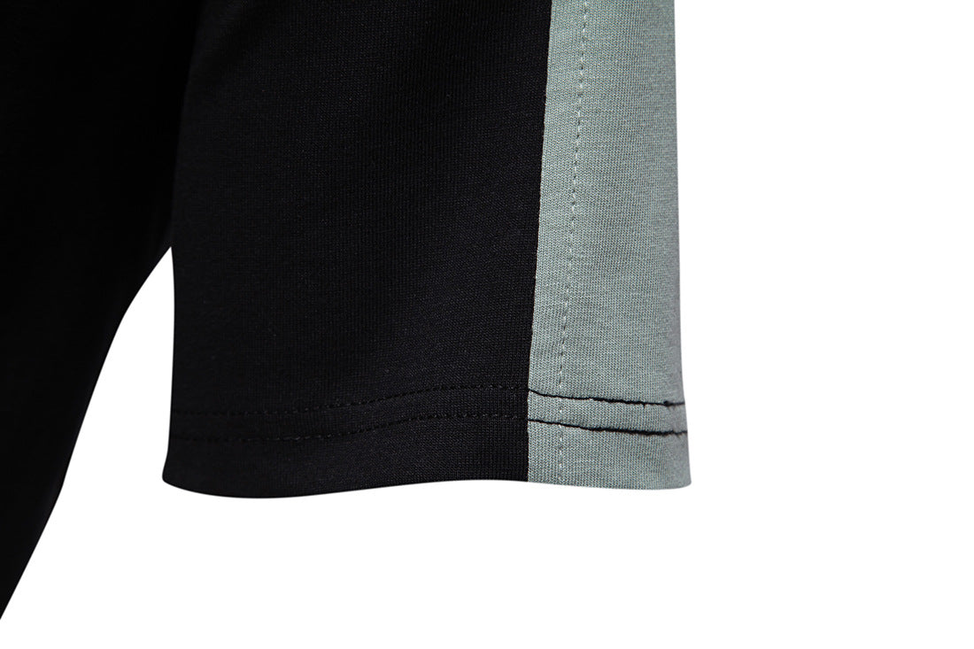 T-shirt estiva uomo giovane girocollo, cotone traspirante bicolore