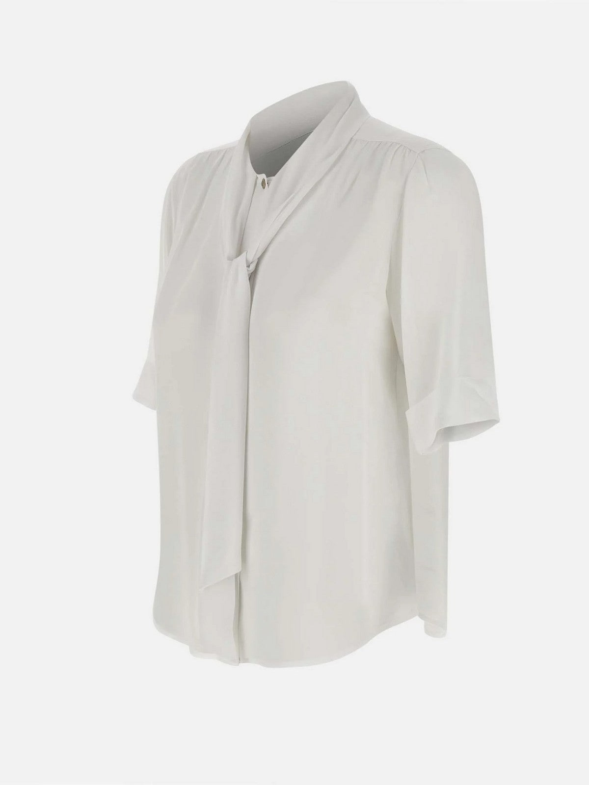 Camicia donna bianca classica in cotone o tessuto fluido