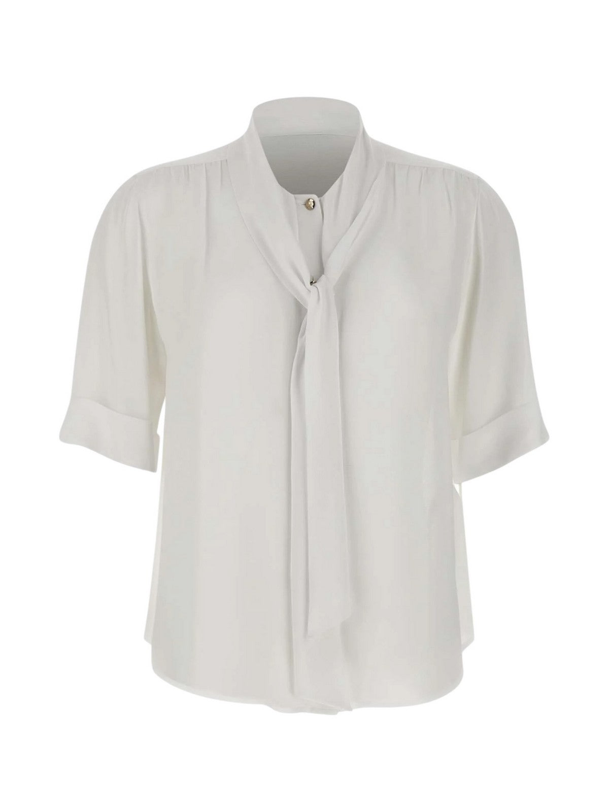 Camicia donna bianca classica in cotone o tessuto fluido