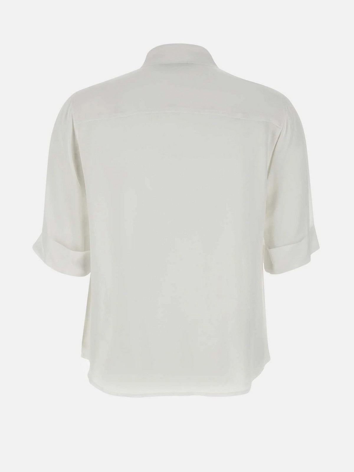 Camicia donna bianca classica in cotone o tessuto fluido
