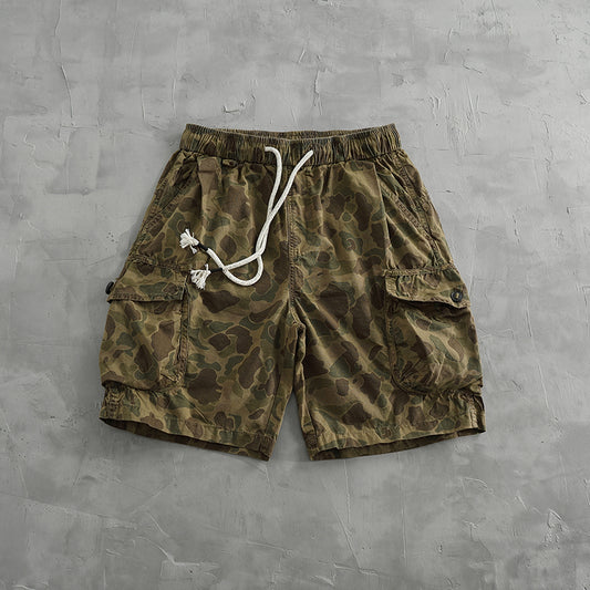 Bermuda uomo mimetici stile vintage cargo estivo largo e casual