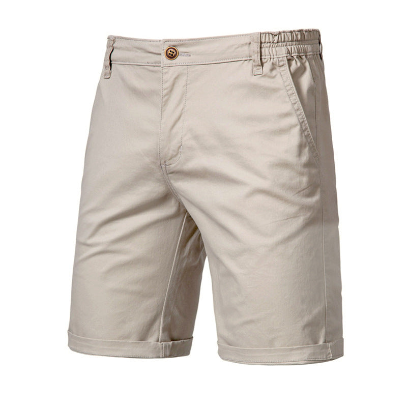 Bermuda uomo estiva cotone tinta unita, stile casual europeo