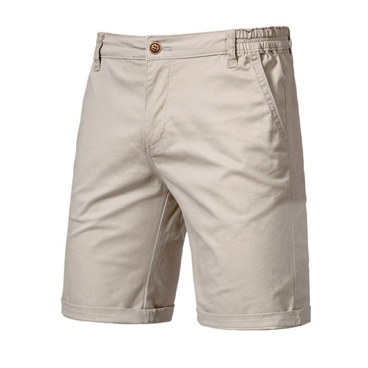 Bermuda uomo estiva cotone tinta unita, stile casual europeo