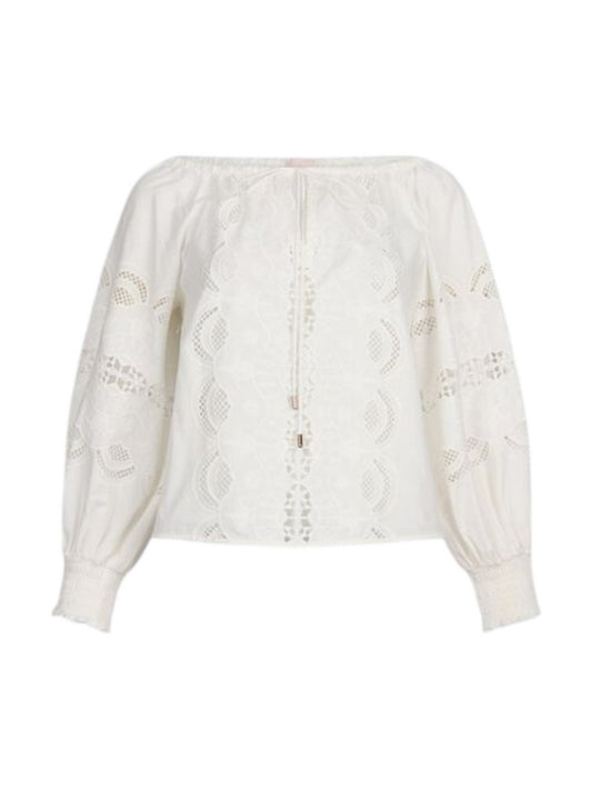 Camicia da donna bianca maniche lunghe stile raffinato