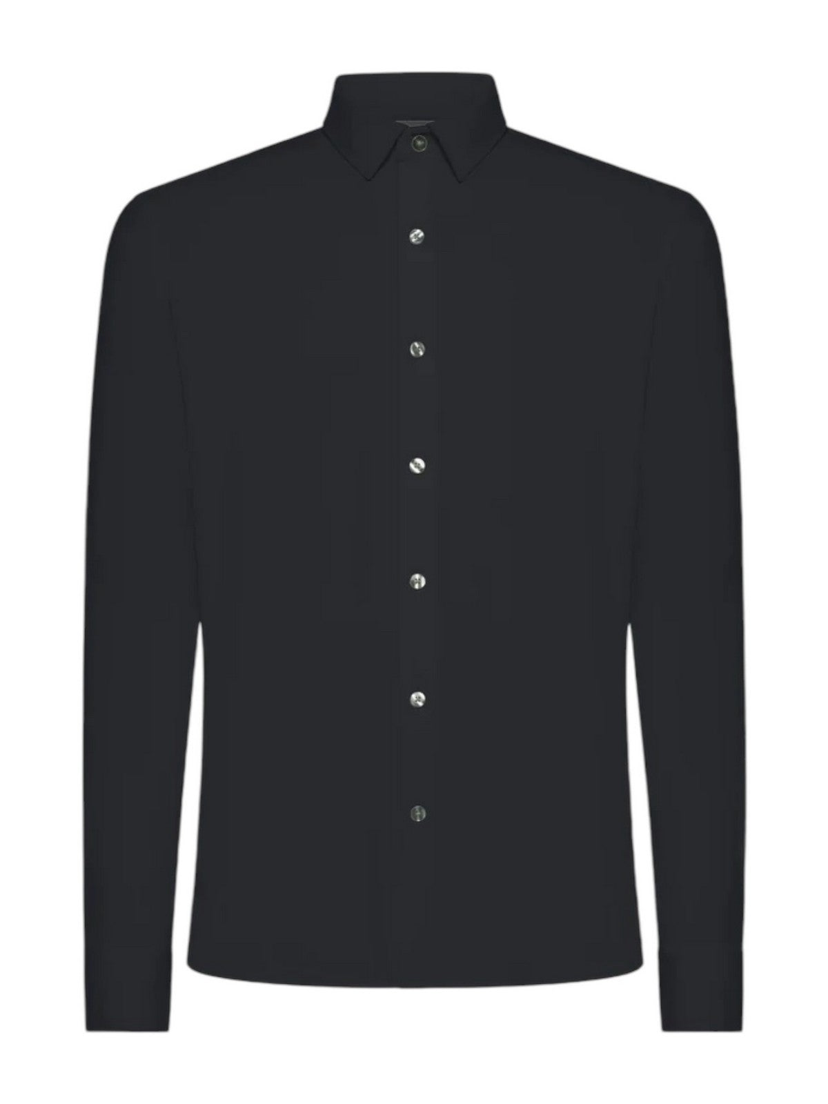 Camicia da uomo blu Oxford elegante con collo aperto