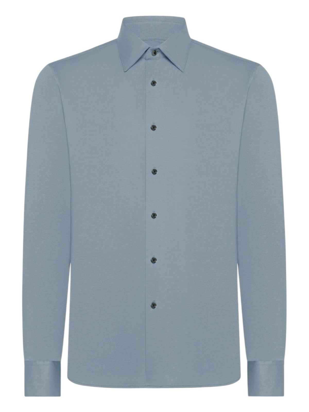 Camicia da uomo blu a maniche lunghe look casual o formale