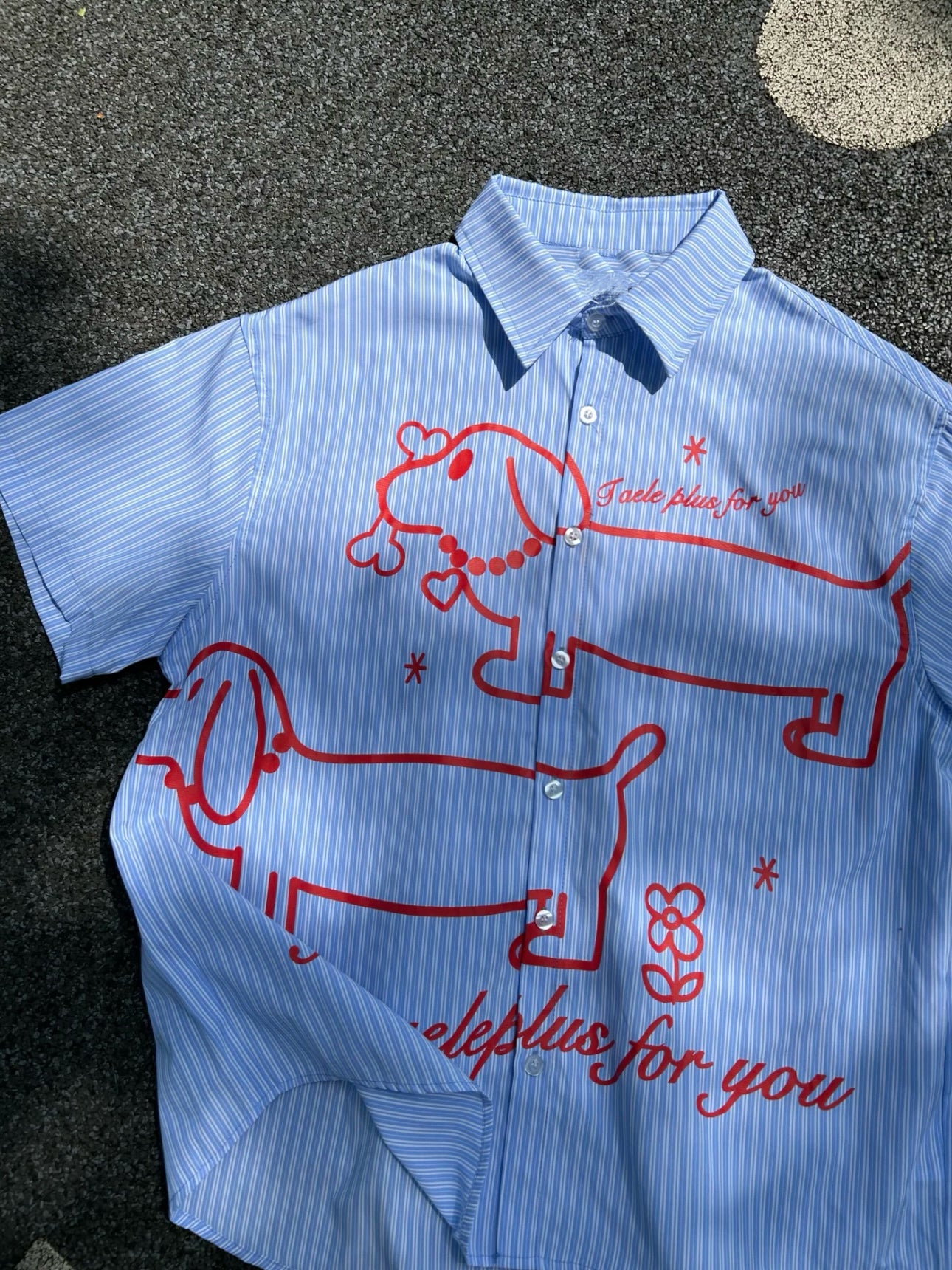 Camicia estiva coppia con stampa divertente, taglio largo e casual
