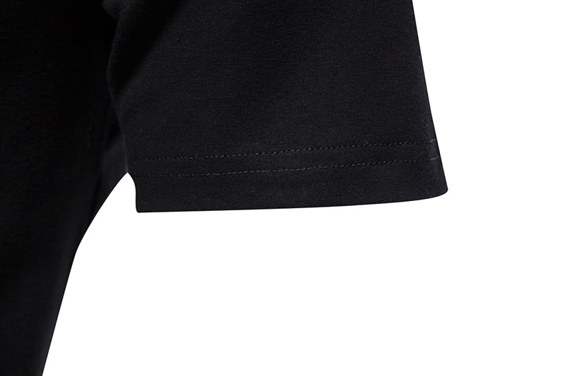 T-shirt uomo estiva slim V-collo in cotone elasticizzato tinta unita