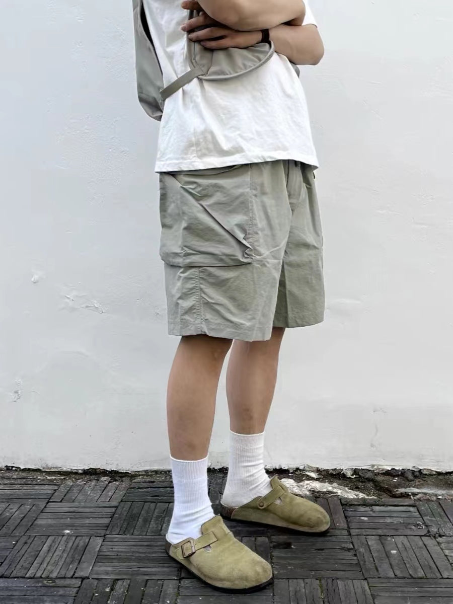 Shorts uomo cargo traspiranti, stile outdoor ampio e sportivo estivo